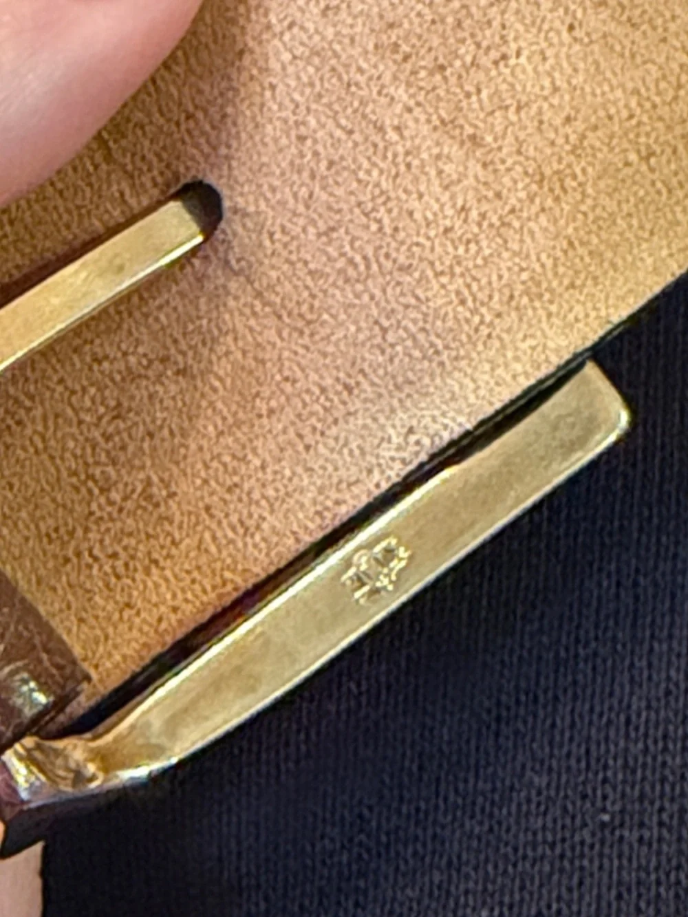 Devon brown full grain steerhide belt 36 cashmere steerhide lined gold buckle